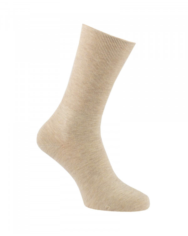 Chaussettes non comprimantes en coton écru chiné Chaussettes non comprimantes en coton écru chiné