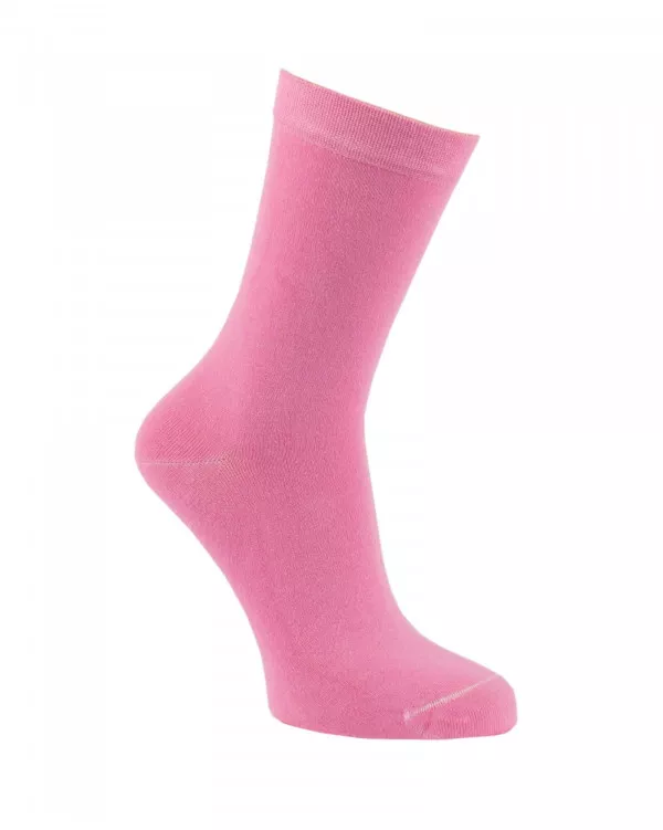 Chaussettes unies en bambou rose