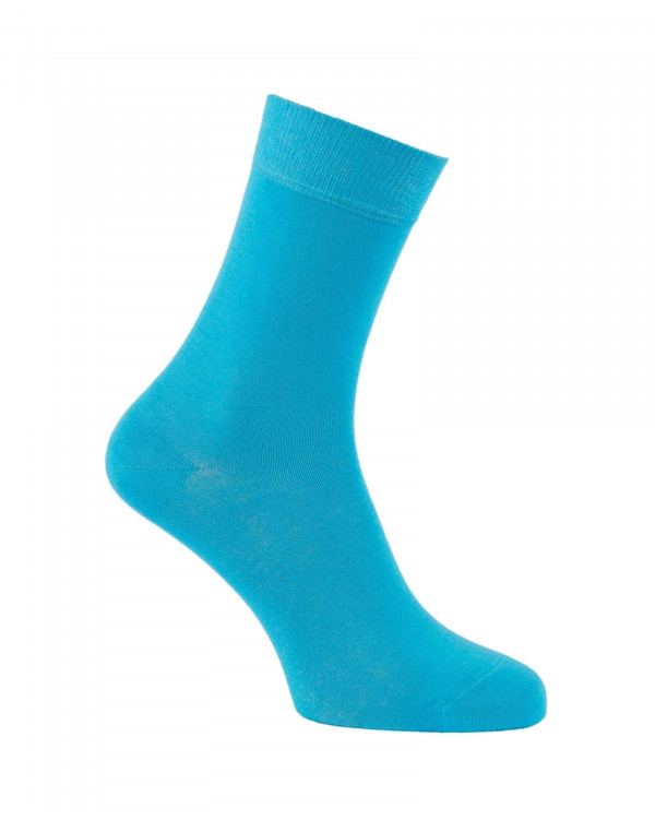 Chaussettes unies en bambou turquoise Chaussettes unies en bambou turquoise