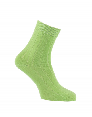 Chaussettes unies en coton derby anis