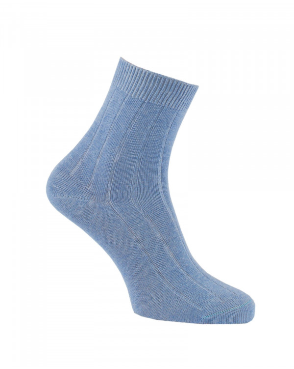 Chaussettes unies en coton bleu Chaussettes unies en coton bleu
