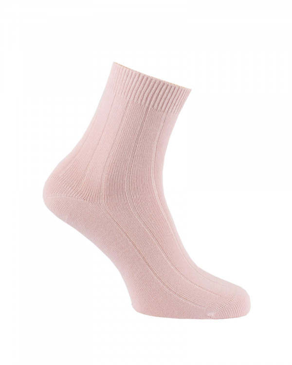 Chaussettes unies en coton rose Chaussettes unies en coton rose