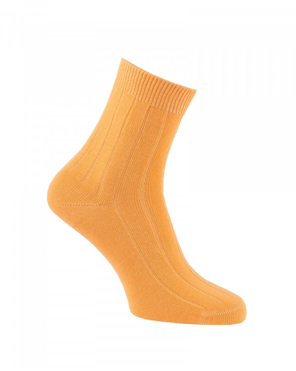Chaussettes unies en coton orange sorbet Chaussettes unies en coton orange sorbet