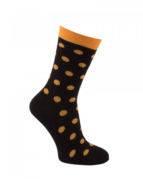 Chaussettes Petits Pois Noir et Orange Chaussettes Petits Pois Noir et Orange