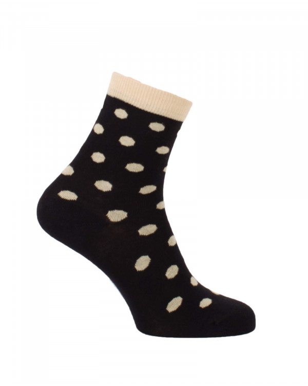 Chaussettes Petits Pois Noir & Ecru Chaussettes Petits Pois Noir & Ecru