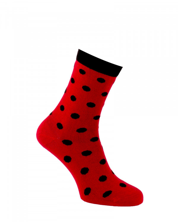 Chaussettes Petits Pois rouge et noir Chaussettes Petits Pois rouge et noir