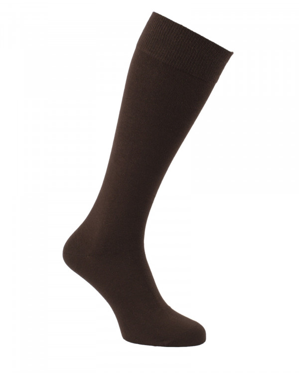 Mi-bas unis en coton brun Mi-bas unis en coton brun