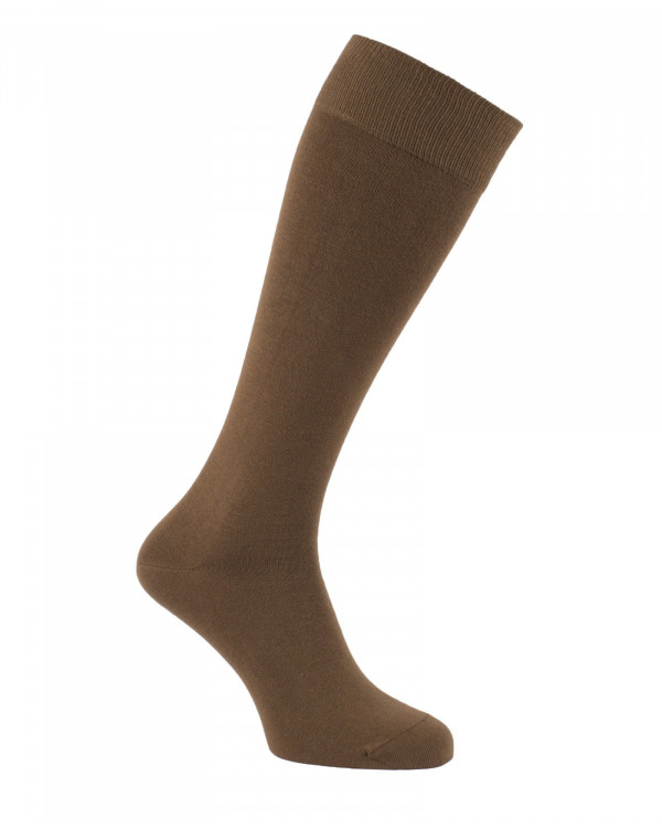 Mi-bas unis en coton caramel Mi-bas unis en coton caramel