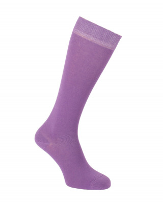 Chaussettes d'équitation unies en coton mauve