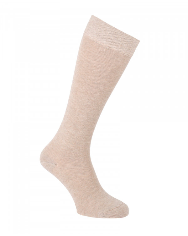 Mi-bas unis en coton beige Mi-bas unis en coton beige