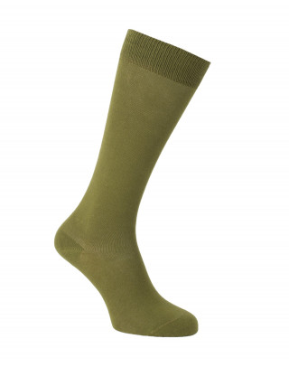 Chaussettes d'équitation unies en coton kaki