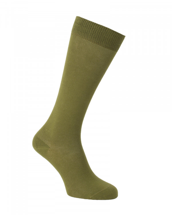 Chaussettes d'équitation unies en coton kaki