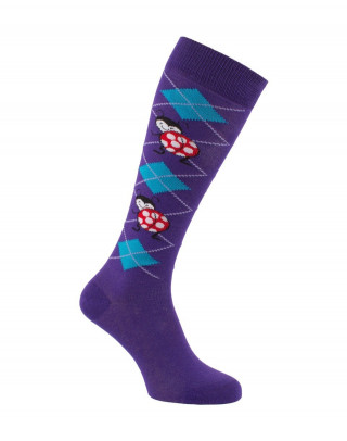 Chaussettes d'équitation Coccinelles violet