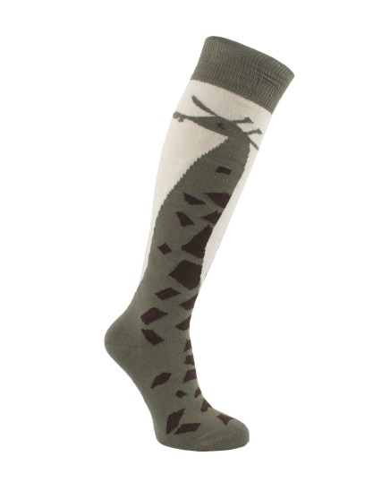 Chaussettes d'équitation Girafes Beige kaki brun