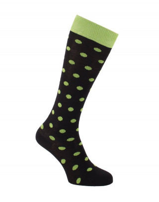 Chaussettes d'équitation à Pois noir et vert pomme