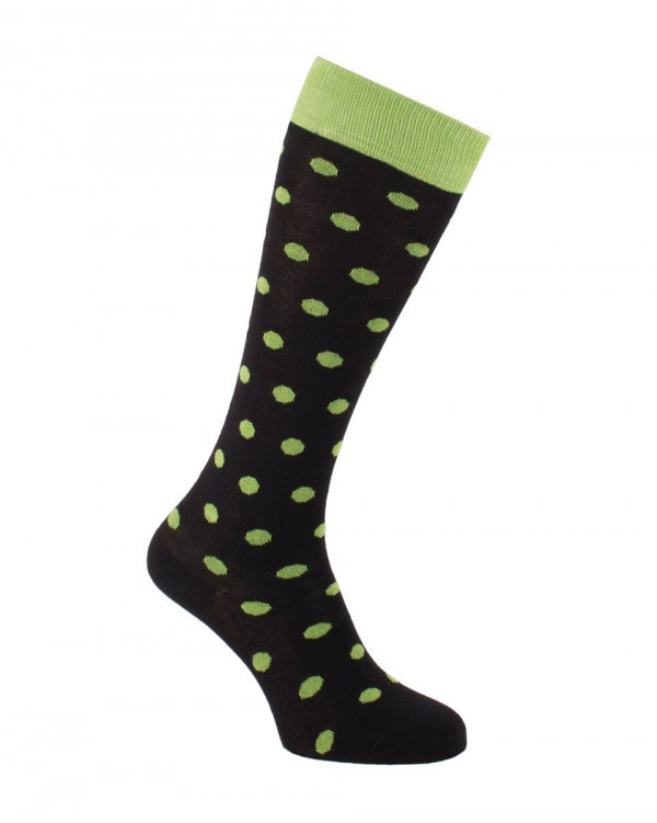 Chaussettes d'équitation à Pois noir et vert pomme