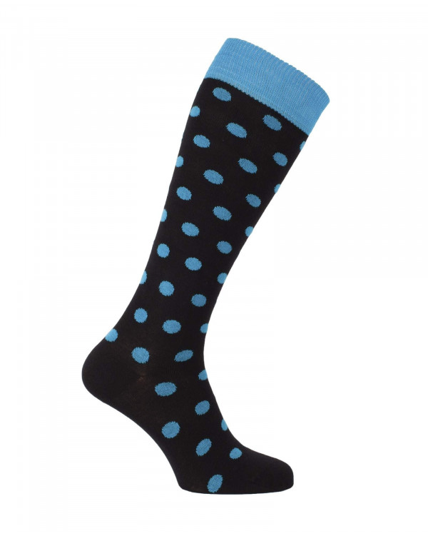 Mi-bas Petits Pois Noir et Turquoise Mi-bas Petits Pois Noir et Turquoise