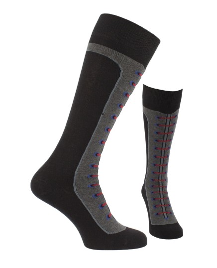 Chaussettes d'équitation Bottes à lacets noir et gris anthracite