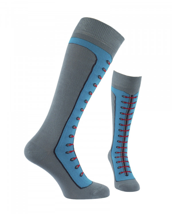 Chaussettes d'équitation Bottes à lacets gris Chaussettes d'équitation Bottes à lacets gris
