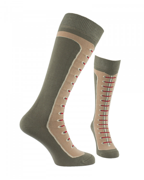 Chaussettes d'équitation Bottes à lacets kaki Chaussettes d'équitation Bottes à lacets kaki