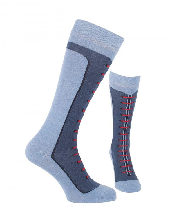 Mi-bas Bottes à lacets bleu ciel Mi-bas Bottes à lacets bleu ciel