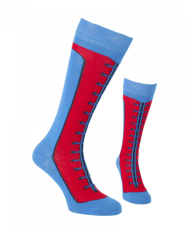Mi-bas Bottes à lacets Turquoise et Rouge Mi-bas Bottes à lacets Turquoise et Rouge
