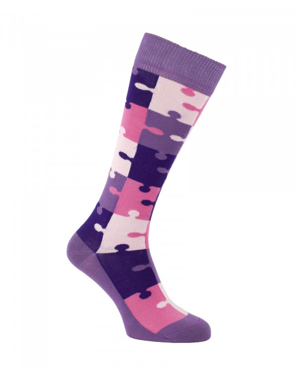 Chaussettes d'équitation Puzzle mauve Chaussettes d'équitation Puzzle mauve