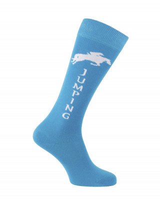 Chaussettes d'équitation Champion Jumping en turquoise et blanc