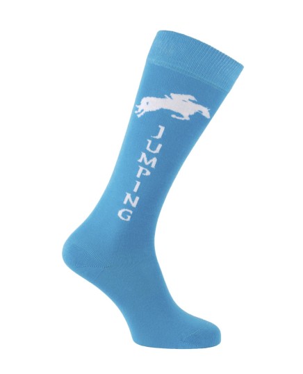 Chaussettes d'équitation Champion Jumping en turquoise et blanc