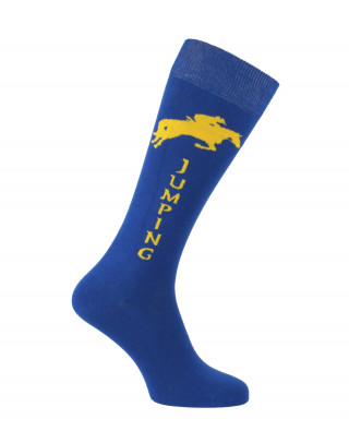 Chaussettes d'équitation Champion Jumping en bleu roi et jaune