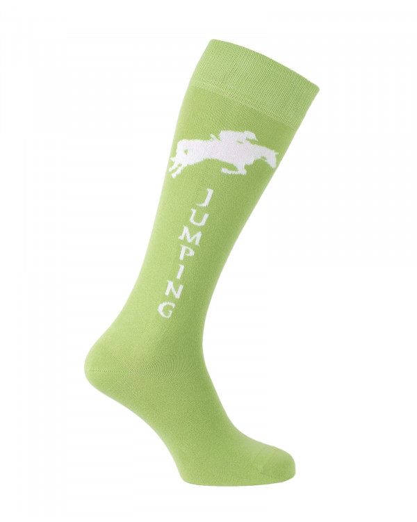 Chaussettes d'équitation Champion Jumping en vert pomme et blanc