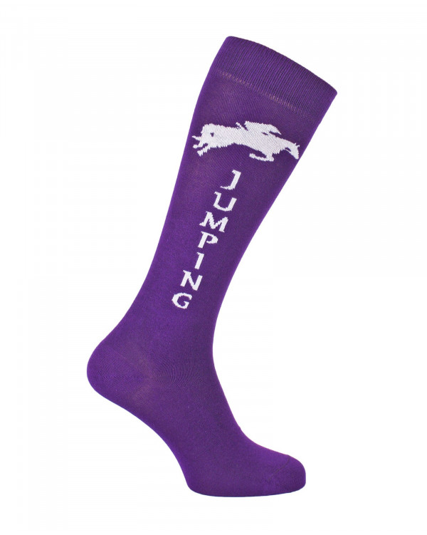 Chaussettes d'équitation Champion Jumping en violet et blanc