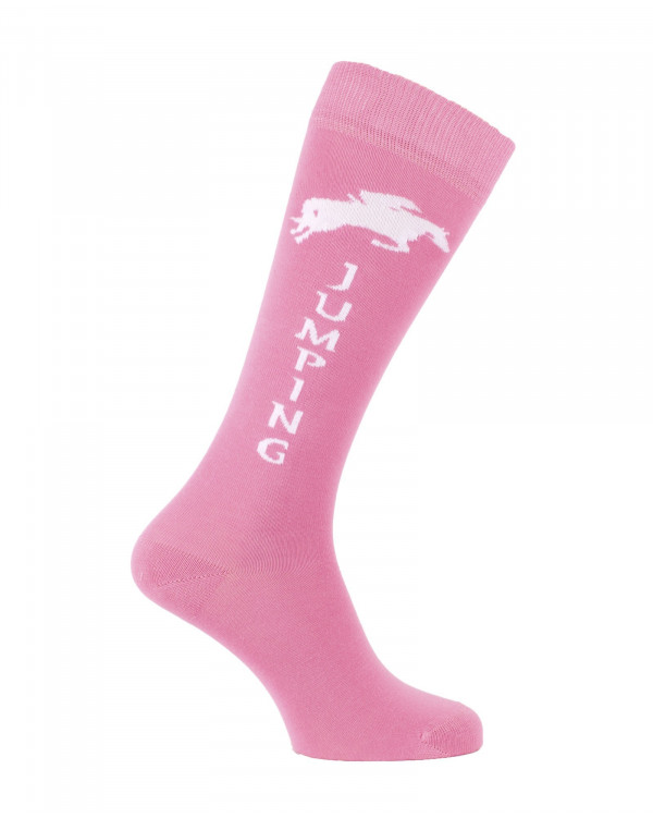 Chaussettes d'équitation Champion Jumping en Rose moyen et Blanc