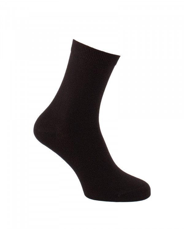 Chaussettes unies en coton Noire