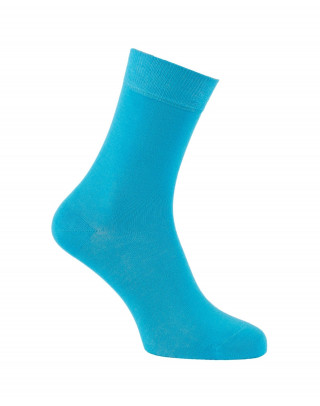 Chaussettes unies en coton Turquoise