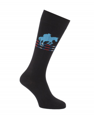 Chaussettes d'équitation Oxer noir et turquoise