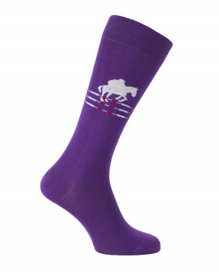 Chaussettes d'équitation Oxer Violet et Blanc