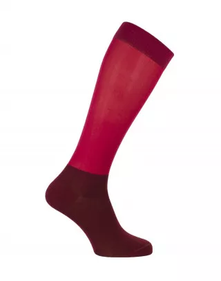 chaussettes équitation fines pour bottes serrées bordeaux