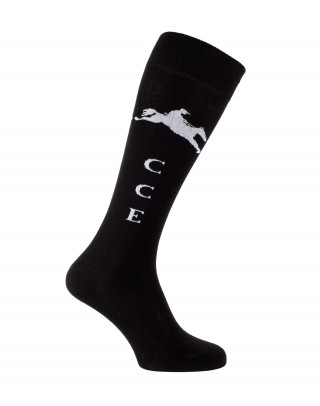 Chaussettes équitation Champion CCE noir et blanc