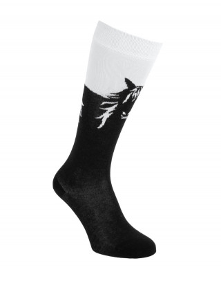 Chaussettes d'équitation Calypso noires et blanches profil