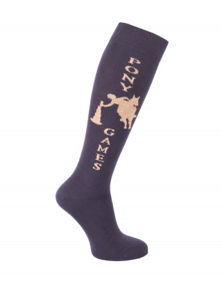 Chaussettes d'équitation Champion Pony Games marine beige