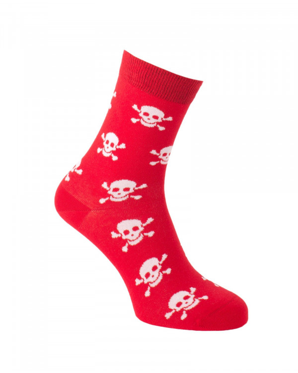 Chaussettes Têtes de mort rouge blanc