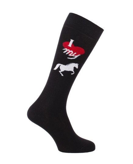 Chaussettes d'équitation I love my horse noires
