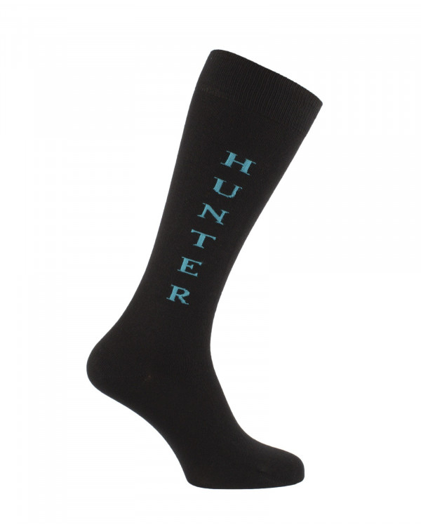 Mi-bas équitation Hunter noir et turquoise Mi-bas équitation Hunter noir et turquoise