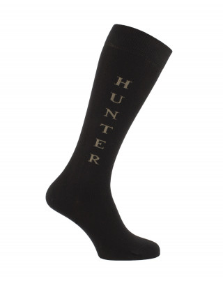 Chaussettes équitation grandes tailles Hunter noir et beige