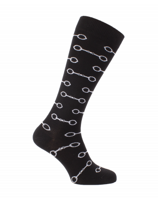 Chaussettes d'équitation Mordicus avec des mors en noir blanc