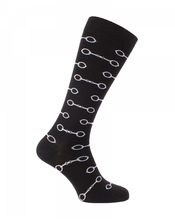 Chaussettes d'équitation Mordicus avec des mors en noir blanc