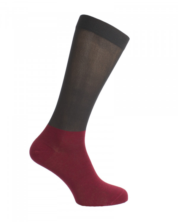 Mi-bas fins pour bottes serrées bordeaux et noirs Mi-bas fins pour bottes serrées bordeaux et noirs