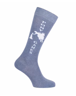 Chaussettes d'équitation Champion Pony Games jean clair et blanc