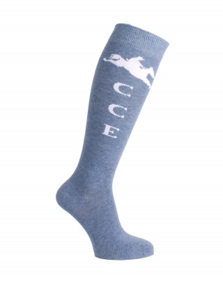 Chaussettes d'équitation Champion CCE Complet jean clair blanc